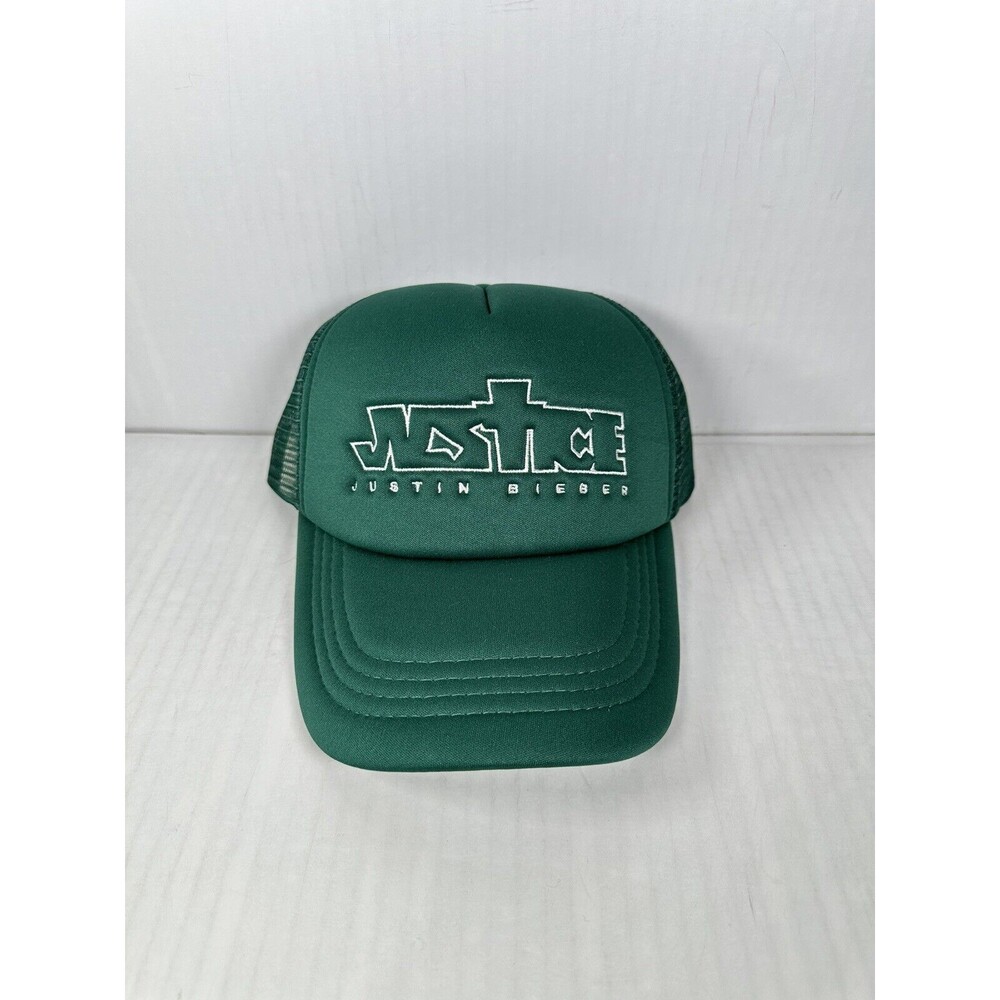 Justin Bieber Trucker Hat Cap Justice Tour Emerald Green BRAND NEW